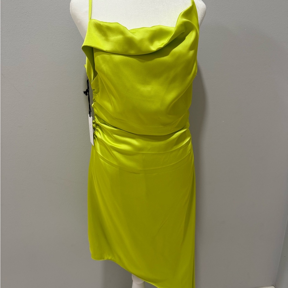 Astr Asymmetrical Lime Dress